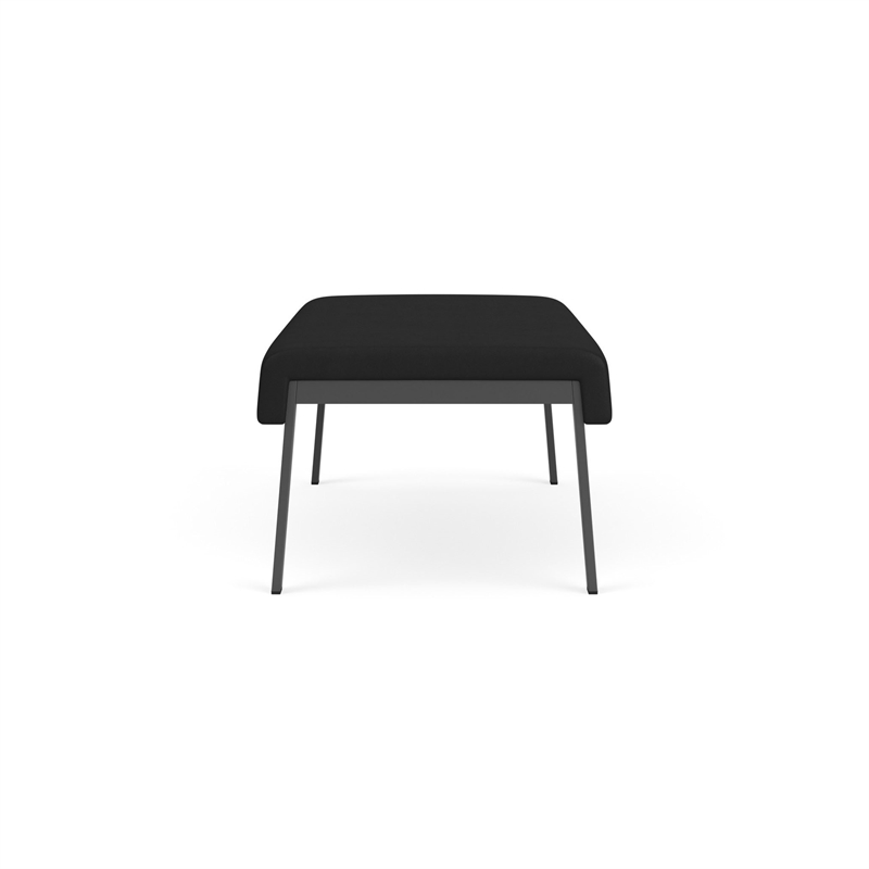 Waterfall Reception Waiting Room 2-Seat Bench / Charcoal Steel / Black