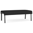Waterfall Reception Waiting Room 2-Seat Bench / Charcoal Steel / Black