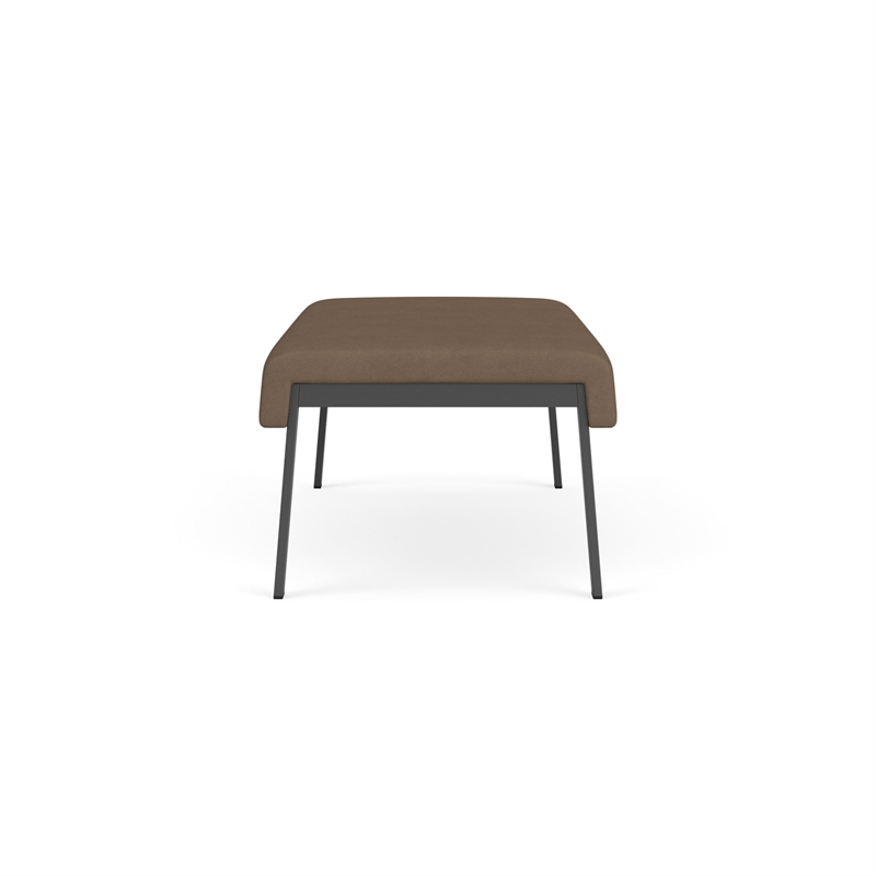 Waterfall Reception Waiting Room 2-Seat Bench / Charcoal Steel / Brown