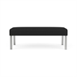 Waterfall Reception Waiting Room Healthcare 2-Seat Bench / Silver Steel / Black