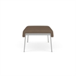 Waterfall Reception Waiting Room Healthcare 2-Seat Bench / Silver Steel / Brown