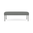 Waterfall Reception Waiting Room 2-Seat Bench / Silver Steel / Light Gray