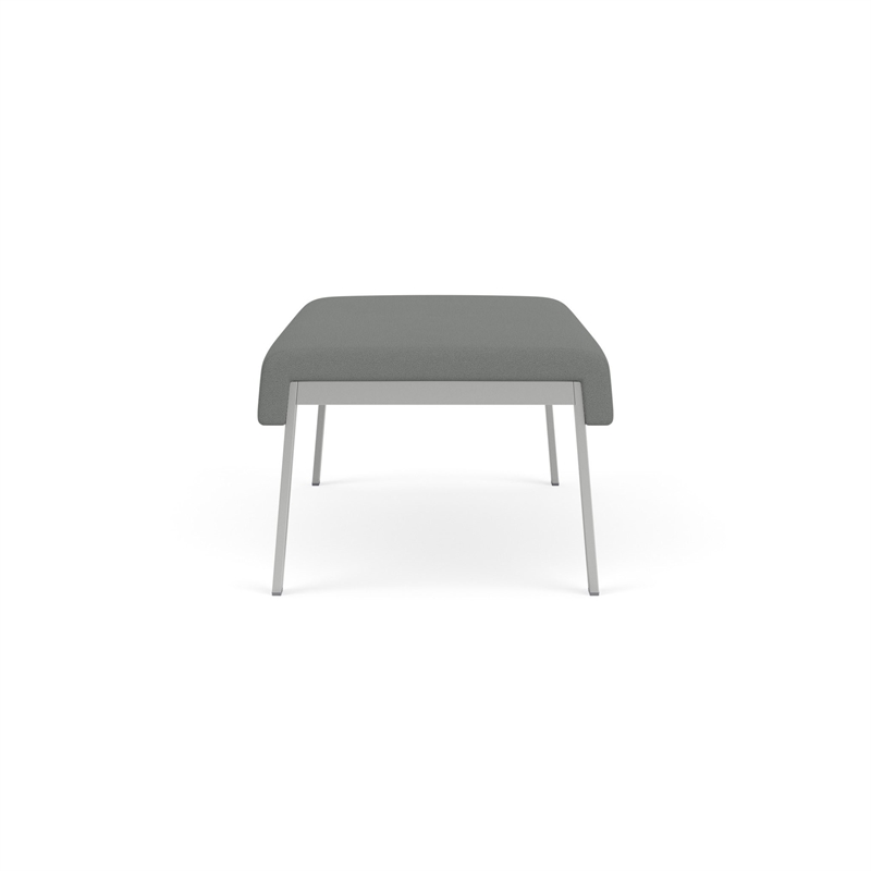 Waterfall Reception Waiting Room 2-Seat Bench / Silver Steel / Light Gray