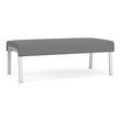 Waterfall Reception Waiting Room 2-Seat Bench / Silver Steel / Light Gray