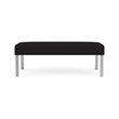 Waterfall Reception Waiting Room Healthcare 2-Seat Bench / Silver Steel / Black