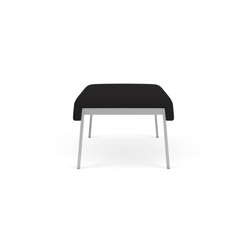 Waterfall Reception Waiting Room Healthcare 2-Seat Bench / Silver Steel / Black