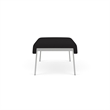 Waterfall Reception Waiting Room Healthcare 2-Seat Bench / Silver Steel / Black