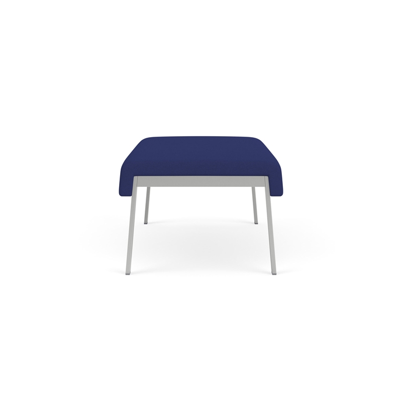 Waterfall Reception Waiting Room Healthcare 2-Seat Bench / Silver Steel / Blue
