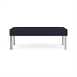 Waterfall Reception Waiting Room 2-Seat Bench Dark / Silver Steel / Navy Blue