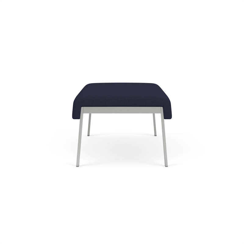 Waterfall Reception Waiting Room 2-Seat Bench Dark / Silver Steel / Navy Blue