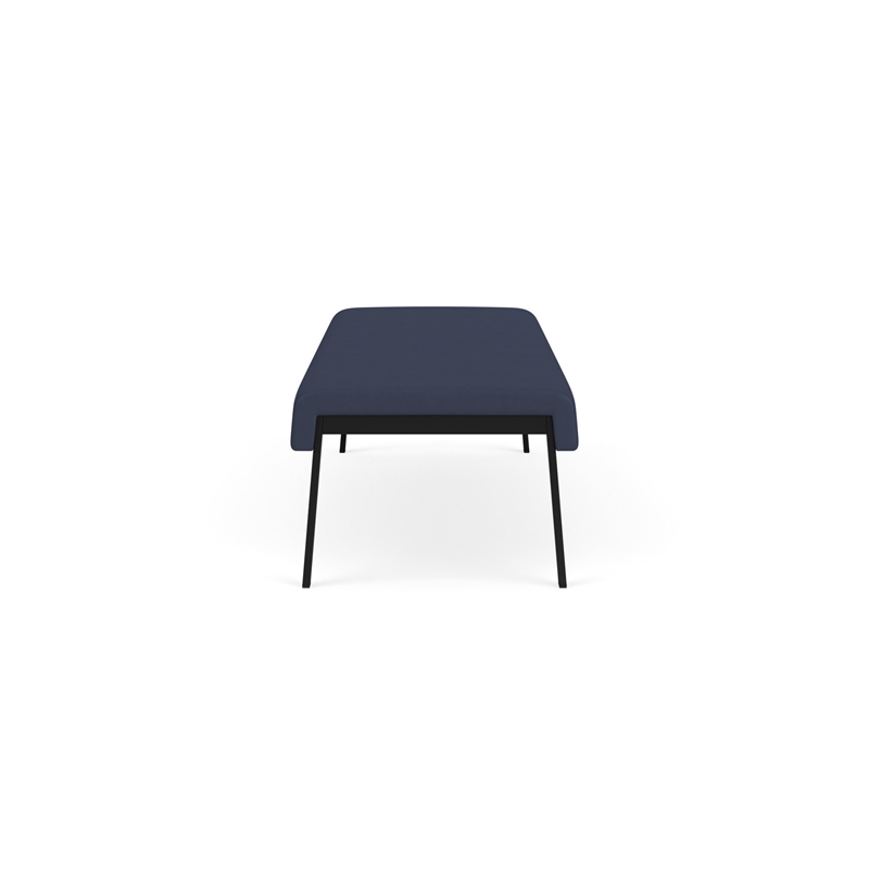 Waterfall Reception Waiting Room Healthcare 3-Seat Bench / Black Steel / Blue