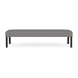 Waterfall Reception Waiting Room 3-Seat Bench / Black Steel / Light Gray