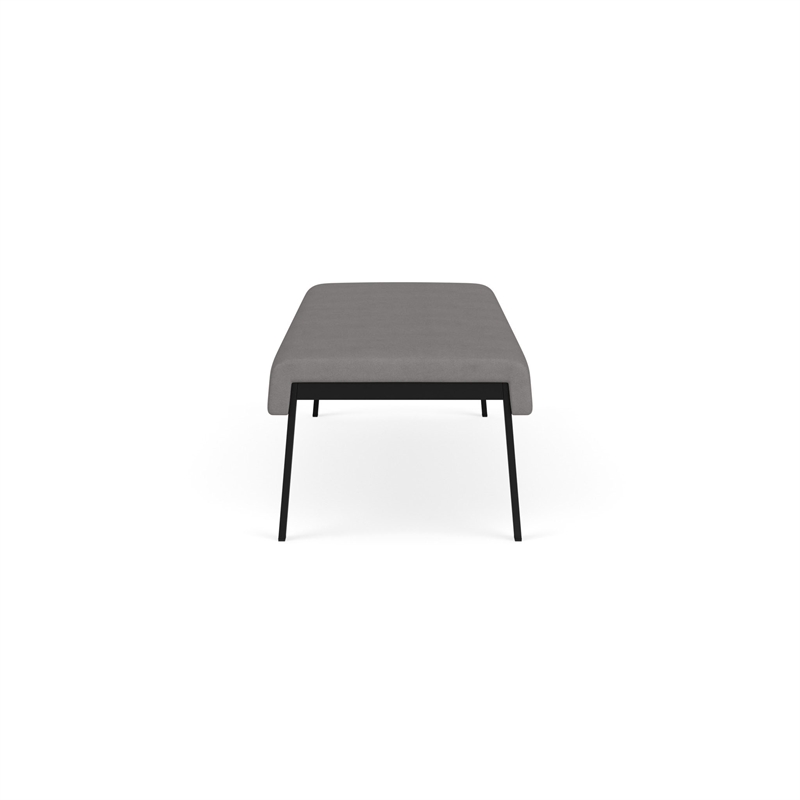 Waterfall Reception Waiting Room 3-Seat Bench / Black Steel / Light Gray