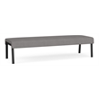 Waterfall Reception Waiting Room 3-Seat Bench / Black Steel / Light Gray