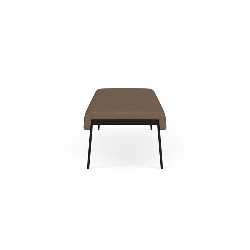 Waterfall Reception Waiting Room Healthcare 3-Seat Bench / Black Steel / Brown