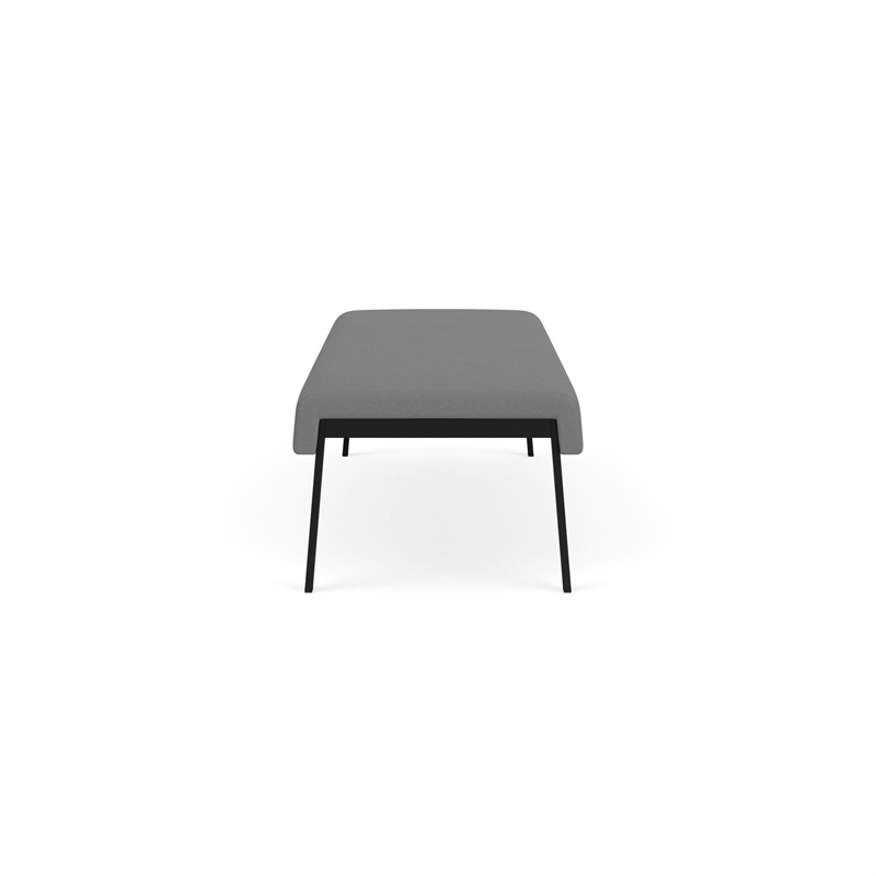 Waterfall Reception Waiting Room 3-Seat Bench / Black Steel / Light Gray