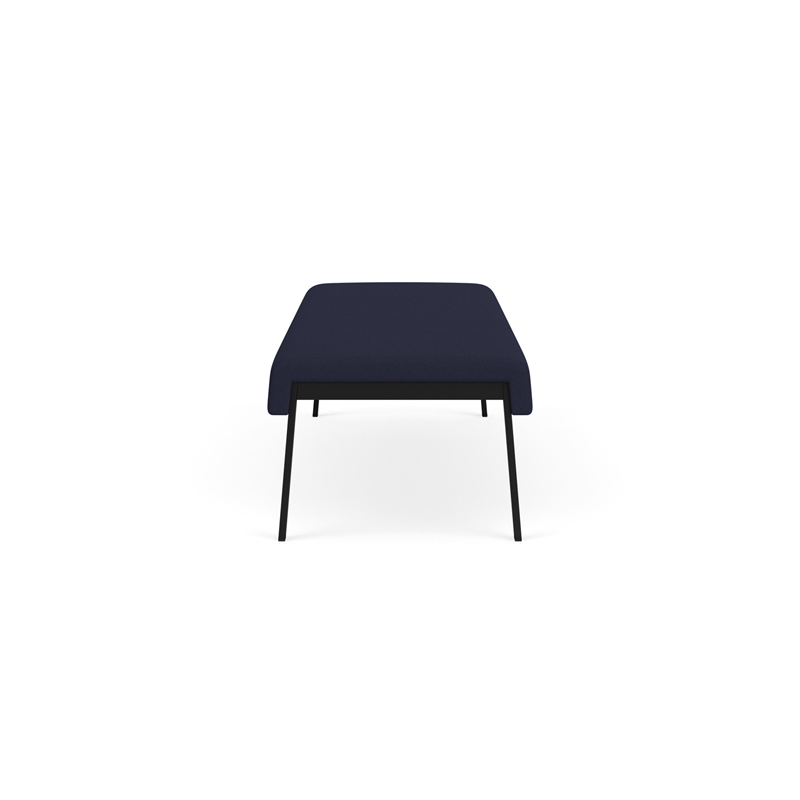 Waterfall Reception Waiting Room 3-Seat Bench / Black Steel / Navy Blue