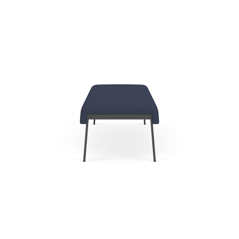 Waterfall Reception Waiting Room Healthcare 3-Seat Bench / Charcoal Steel / Blue