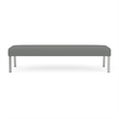 Waterfall Reception Waiting Room 3-Seat Bench / Silver Steel / Light Gray