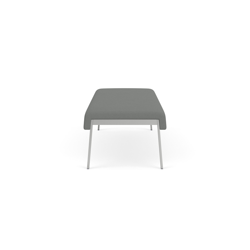 Waterfall Reception Waiting Room 3-Seat Bench / Silver Steel / Light Gray