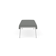 Waterfall Reception Waiting Room 3-Seat Bench / Silver Steel / Light Gray