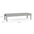 Waterfall Reception Waiting Room 3-Seat Bench / Silver Steel / Light Gray