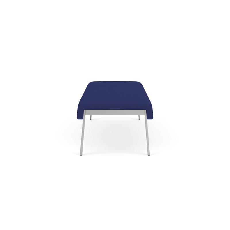 Waterfall Reception Waiting Room Healthcare 3-Seat Bench / Silver Steel / Blue