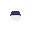 Waterfall Reception Waiting Room Healthcare 3-Seat Bench / Silver Steel / Blue