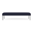 Waterfall Reception Waiting Room 3-Seat Bench / Silver Steel / Navy Blue
