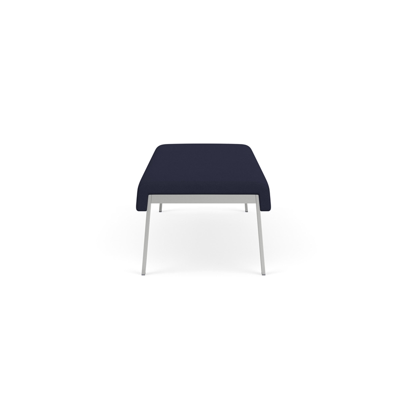 Waterfall Reception Waiting Room 3-Seat Bench / Silver Steel / Navy Blue