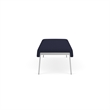 Waterfall Reception Waiting Room 3-Seat Bench / Silver Steel / Navy Blue