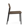 Avon Reception Waiting Armless Chair UPH Seat Back / Black Steel / Brown