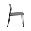 Avon Reception Waiting Armless Chair UPH Seat Back / Black Steel / Light Gray