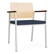 Avon Reception Guest Chair UPH Seat HPL Back / Silver Steel / Natural / Blue