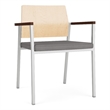 Avon Reception Guest Chair UPH Seat HPL Back / Silver Steel / Natural / Gray