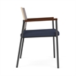 Avon Reception Guest Chair UPH Seat HPL Back / Charcoal Steel / Walnut / Blue