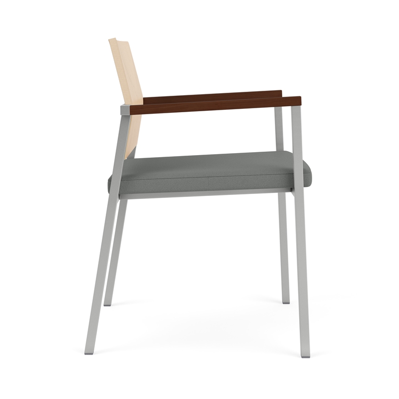 Avon Reception Guest Chair UPH Seat HPL Back / Silver Steel / Natural / Gray