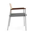 Avon Reception Guest Chair UPH Seat HPL Back / Silver Steel / Natural / Gray
