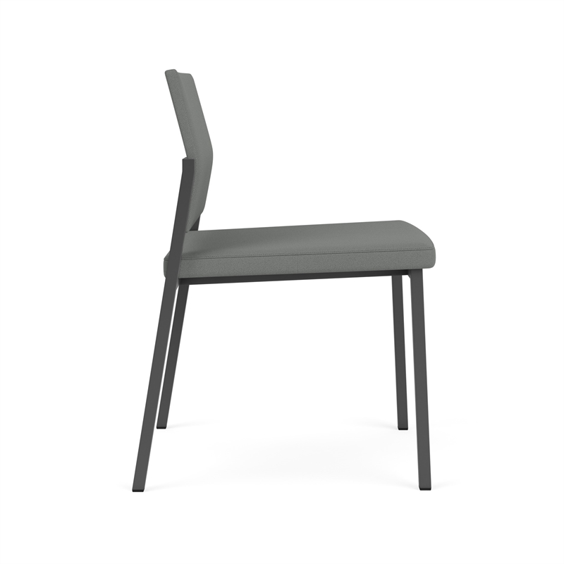 Avon Reception Waiting Armless Chair UPH Seat Back / Charcoal Steel / Light Gray