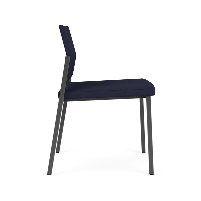 Avon Reception Waiting Armless Chair UPH Seat Back / Charcoal Steel / Navy Blue
