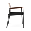 Avon Reception Guest Chair UPH Seat HPL Back / Charcoal Steel / Mahogany / Black