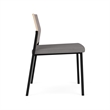 Avon Reception Armless Chair UPH Seat HPL Back / Black Steel / Walnut / Gray