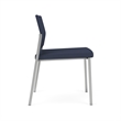 Avon Reception Waiting Armless Chair UPH Seat Back / Silver Steel / Blue