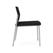 Avon Reception Waiting Armless Chair UPH Seat Back / Silver Steel / Black