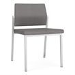 Avon Reception Waiting Armless Chair UPH Seat Back / Silver Steel / Light Gray