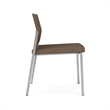 Avon Reception Waiting Armless Chair UPH Seat Back / Silver Steel / Brown