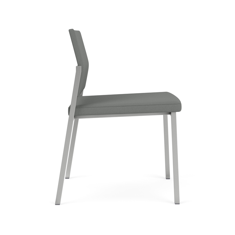Avon Reception Waiting Armless Chair UPH Seat Back / Silver Steel / Light Gray