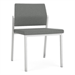 Avon Reception Waiting Armless Chair UPH Seat Back / Silver Steel / Light Gray