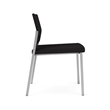 Avon Reception Waiting Armless Chair UPH Seat Back / Silver Steel / Black