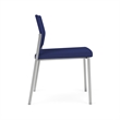 Avon Reception Waiting Armless Chair UPH Seat Back / Silver Steel / Blue
